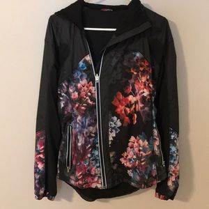 NWOT LULULEMON black floral zip-up hoodie